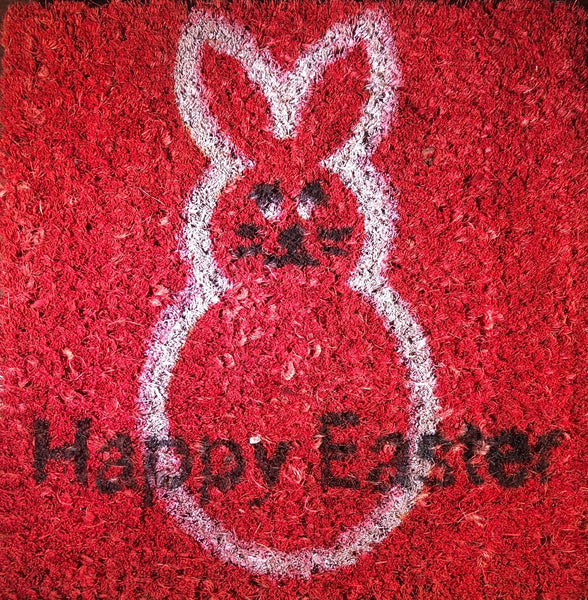 Mat Insert: 9 x 9 SQUARE, fits 17 X 41 Rubber Mat,  Easter Bunny