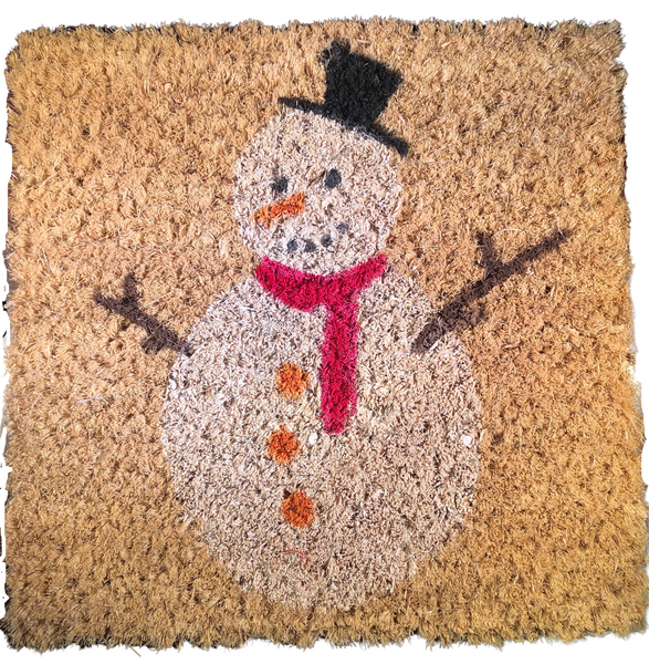 Mat Insert: 9 x 9 SQUARE, fits 17 X 41 Rubber Mat, Snowman