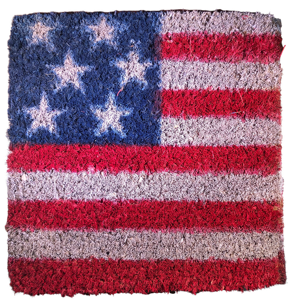 Mat Insert: 9 x 9 SQUARE, fits 17 X 41 Rubber Mat, Flag Design