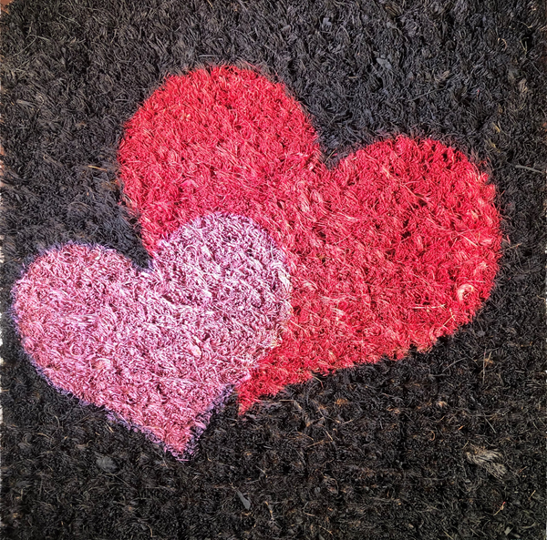 Mat Insert: 9 x 9 SQUARE, fits 17 X 41 Rubber Mat,  Hearts