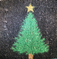 Mat Insert: 9 x 9 SQUARE, fits 17 X 41 Rubber Mat,  Christmas Tree
